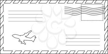 outline illustration of closed envelope