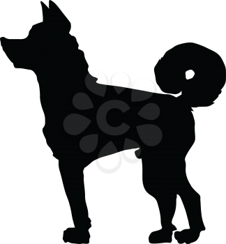silhouette of Japanese dog akita