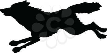 silhouette of running wolf