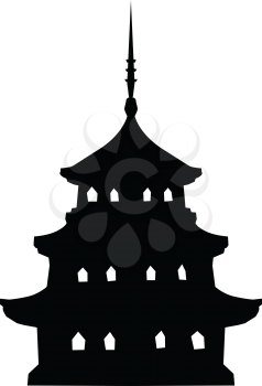 silhouette of Japanese pagoda