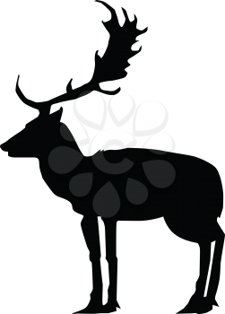 silhouette of deer, side view