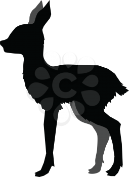 silhouette of roe deer cub