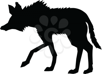 silhouette of maned wolf, side view
