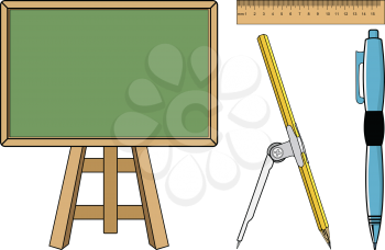 blackboard with objects, school motives