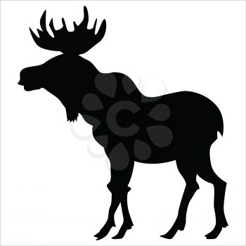 black silhouette of moose, side view