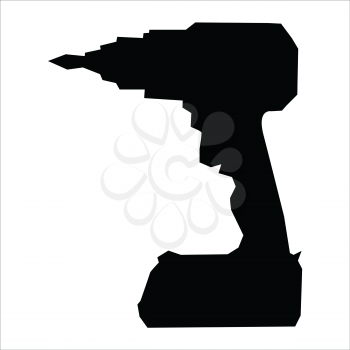 silhouette of electric screwdriver, working motive