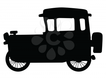 silhouette of vintage car, motive of history