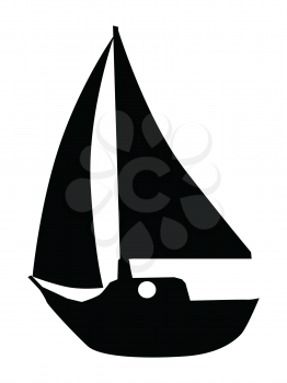 silhouette of yacht, motive of traveling