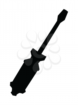 silhouette of screwdriver, object from workshop