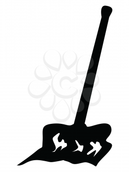 silhouette of mop, domestic object