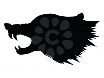 silhouette of attacking wolf, wildlife motive
