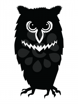 silhouette of owl, motive of wildlife