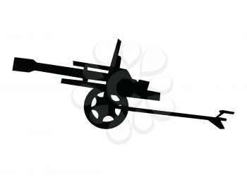 silhouette of cannon, military, war and fight motive