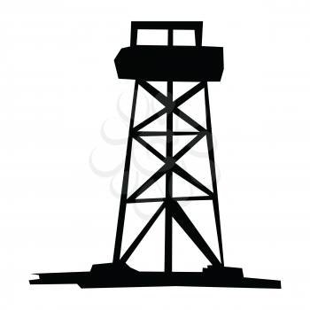 silhouette of rig, petroleum industry motive