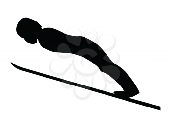 silhouette of ski jumper, winter sport motive