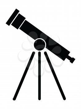 silhouette of telescope, science research motive