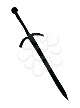 silhouette of sword, historical weapon motive
