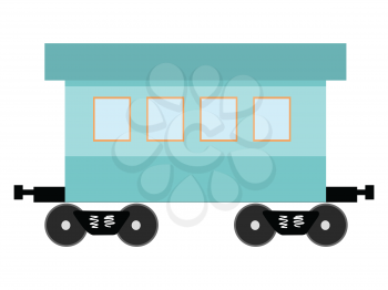 Vector, colored illustration of railcar. Side view. Motives of tourism, transportation, retro objects