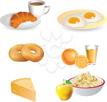 Royalty Free Clipart Image of Breakfast Foods