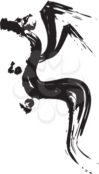 Royalty Free Clipart Image of a Chinese Calligraphy for the Year of Dragon