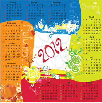 Royalty Free Clipart Image of a 2012 Calendar