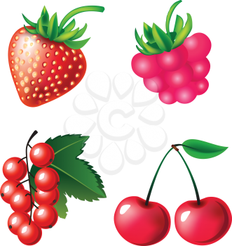 Royalty Free Clipart Image of a Set of Berries