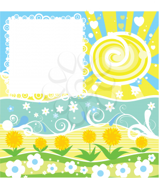 Royalty Free Clipart Image of a Decorative Summer Frame