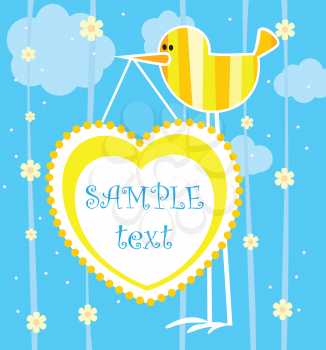 Royalty Free Clipart Image of a Bird Card