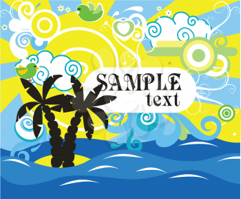 Royalty Free Clipart Image of an Abstract Palm Tree Background