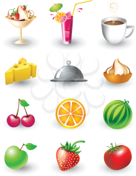 Royalty Free Clipart Image of a Set of Food Items
