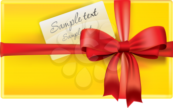 Royalty Free Clipart Image of a Yellow Gift Box