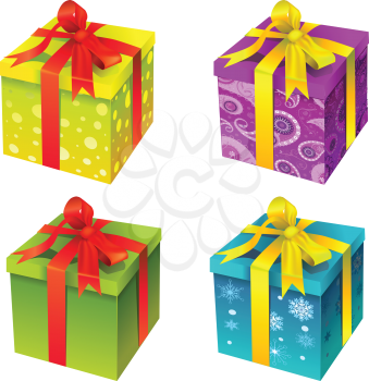 Royalty Free Clipart Image of Gift Boxes