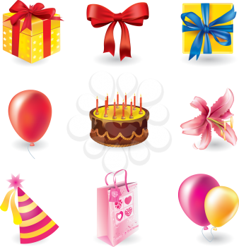 Royalty Free Clipart Image of a Set of Holiday Objects