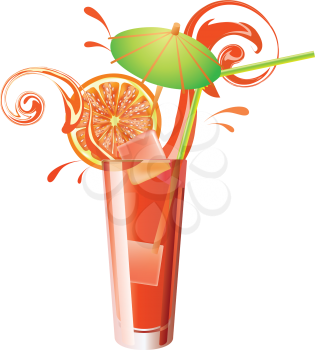 Royalty Free Clipart Image of a Glass of Juice