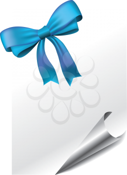 Royalty Free Clipart Image of a Page With a Bow