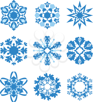 Royalty Free Clipart Image of a Set of Snowflakes