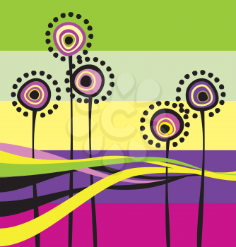 Royalty Free Clipart Image of Abstract Flowers
