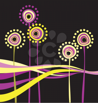 Royalty Free Clipart Image of Abstract Flowers