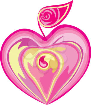 Royalty Free Clipart Image of a Heart Shaped Apple