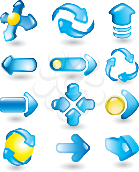 Royalty Free Clipart Image of a Set of Arrows