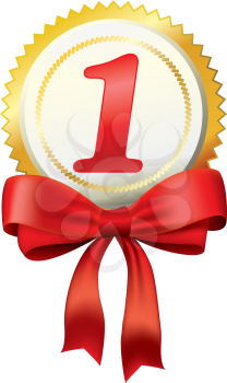 Royalty Free Clipart Image of a Gold Ribbon