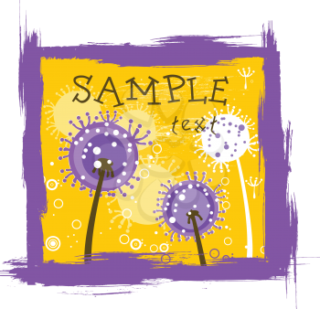 Royalty Free Clipart Image of a Frame With Dandelions