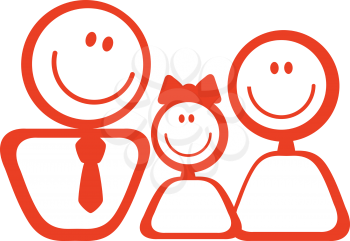 Royalty Free Clipart Image of a Smiling Family