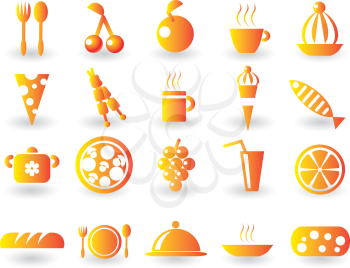 Royalty Free Clipart Image of a Set of Food Icons