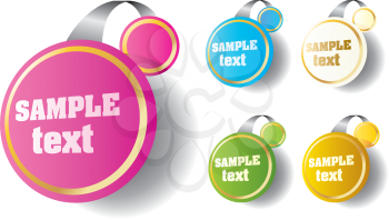 Royalty Free Clipart Image of Five Stickers