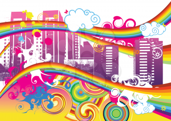 Royalty Free Clipart Image of an Abstract City Background