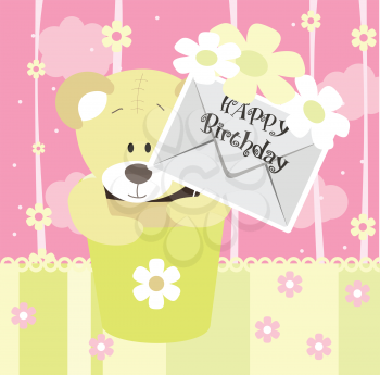 Royalty Free Clipart Image of a Baby Arrival Announcement Card