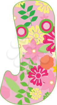 Royalty Free Clipart Image of a Floral Letter