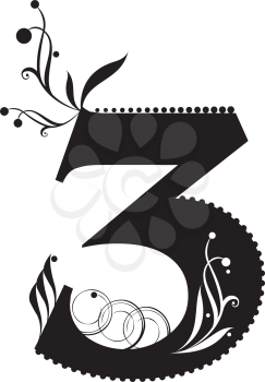 Royalty Free Clipart Image of The Number Three