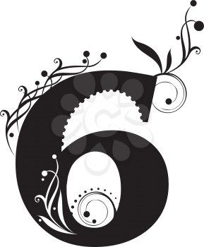 Royalty Free Clipart Image of the Number Six